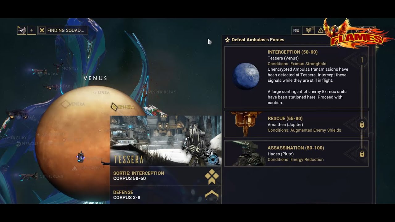 Warframe Tessera (Venus) Mission Interception level 50-60