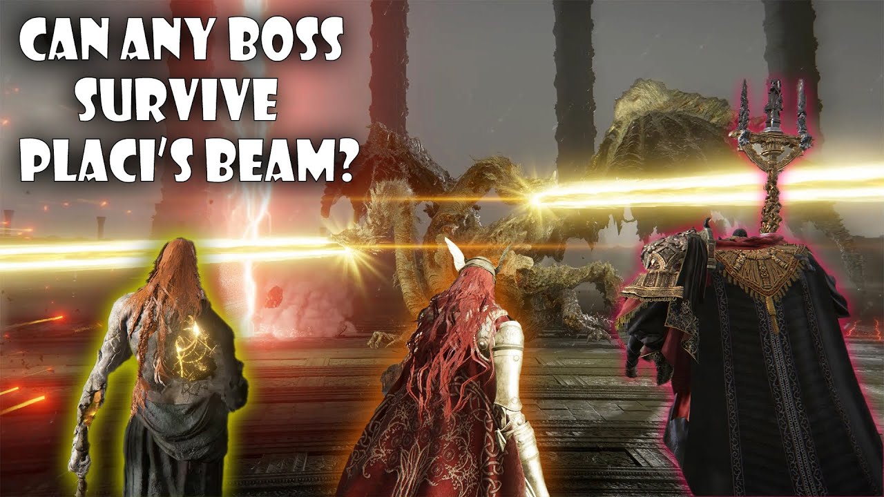 Elden Ring Placidusax Beam vs ALL Main Bosses YouTube
