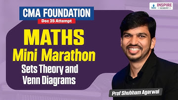 CMA Foundation Maths| Sets Theory and Venn| Mini Marathon Revision | Dec 2025 | Prof Shubham Agarwal