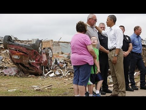 Obama Oklahoma'da enkaz içinde detsek mesajı verdi