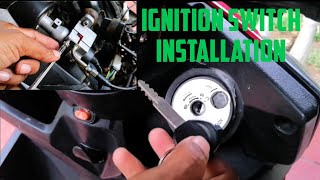 how to install scooter new ignition switch set at home , lock assy #electric #motorcycle gy6 🔑🛵