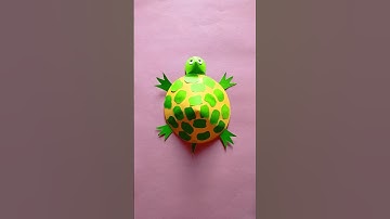 How to make a turtle with Craft paper 🐢#shorts#easycraft#papercraf#youtubeshorts#diy
