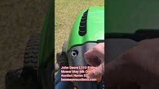 lot 29 John Deere L110 Riding mower.  May 6th Online Auction Huron SD benmeyerauctions.com