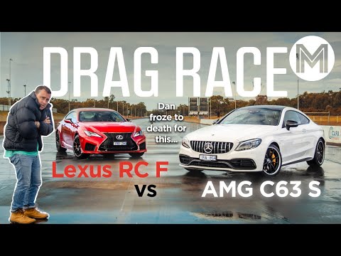 Lexus RC F vs AMG C63 S DRAG RACE! Japan takes on the Germans! | MOTOR