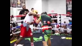 Mayweather training for Berto fight! 2015!