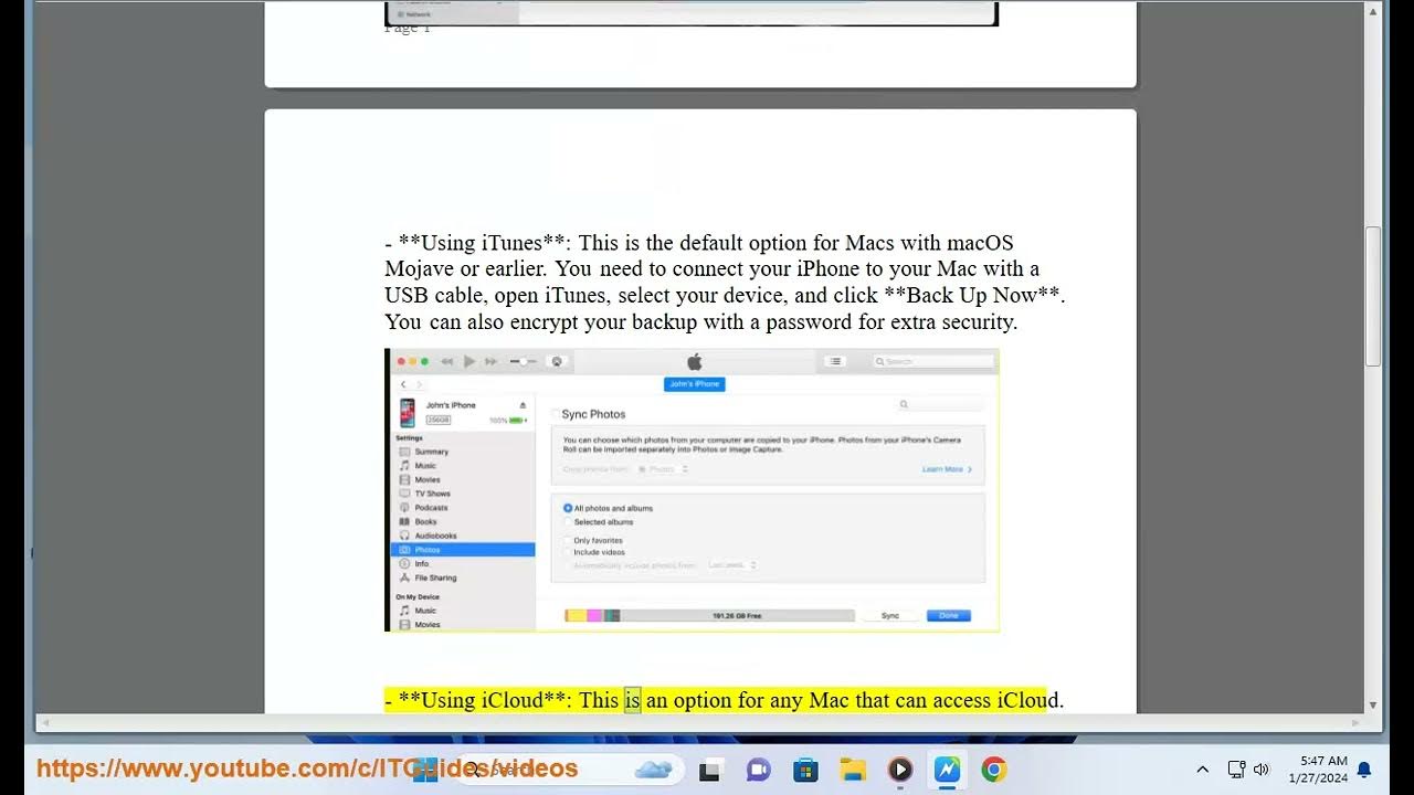Back up iphone to mac 101 outube backup iphone on mac backup entire