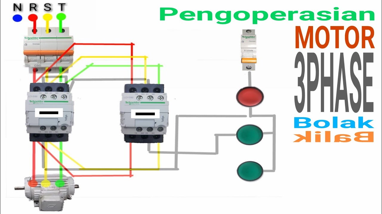 Rangkaian daya dan kontrol motor bolak balik bergantian ...