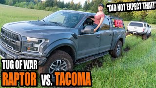 TOYOTA TACOMA vs. FORD RAPTOR Tug Of War!