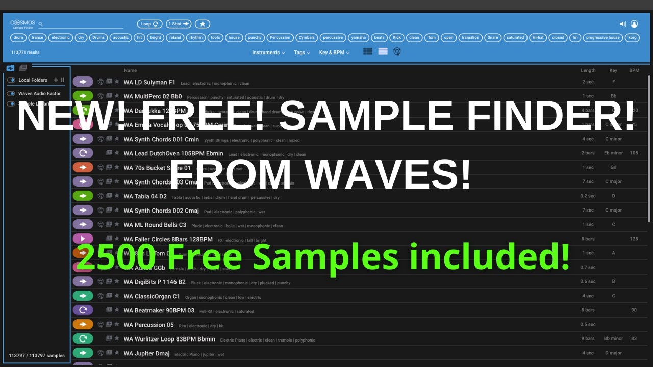 Get This Free AI Powered Sample Finder From Waves! 2500 Free Samples