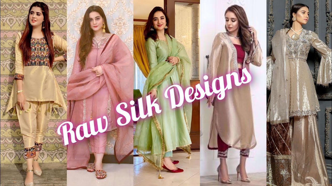 Stylish and latest raw silk maxi designs || silk dress designs || fashion  trends 2023 - YouTube