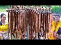 Sausage Making Process by Hand at Countryside with Kitchen Foods &amp; Free For Villagers - Fried Rice