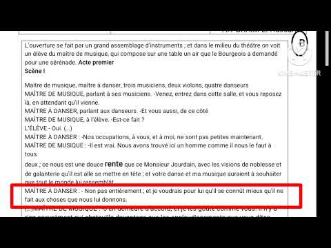 tronc commun جدع مشترك le bourgeois gentilhomme évaluation N1 2ème semestre acte 1/scène 2