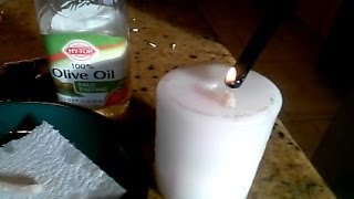Homemade Olive Oil Candle Wick & Burn Test