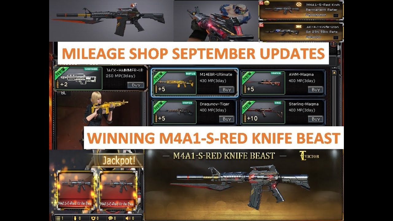 CROSSFIRE PH SEPTEMBER 2021 MILEAGE SHOP NEW UPDATES & WINNING M4A1-S-RED KNIFE BEAST VIP