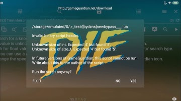 How to Remove (Alelt, Toast, Print) Notification "Invalid binary script header" On GG - MT Manager M