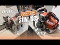 Disassembling and cleaning old Stihl 08 S chainsaw (extended version)