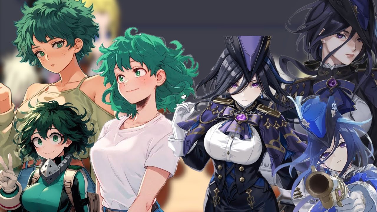 Реакция персонажей МГА на ФемМидория как Клоринда