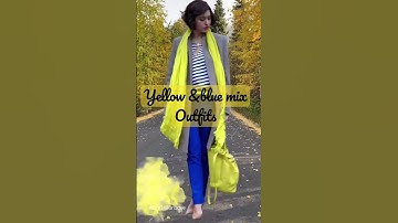 How to wear Yellow blue combination outfits color theory in fashion  #shorts