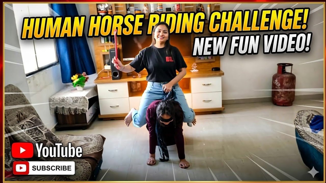 Human Horse Riding Challenge! 🐎 | 😂Extreme Human Horse Riding Challenge ...