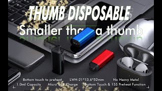 Smallest preheat thumb disposable vaporizer