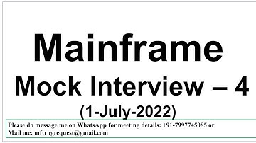 Mainframe Mock Interview 4