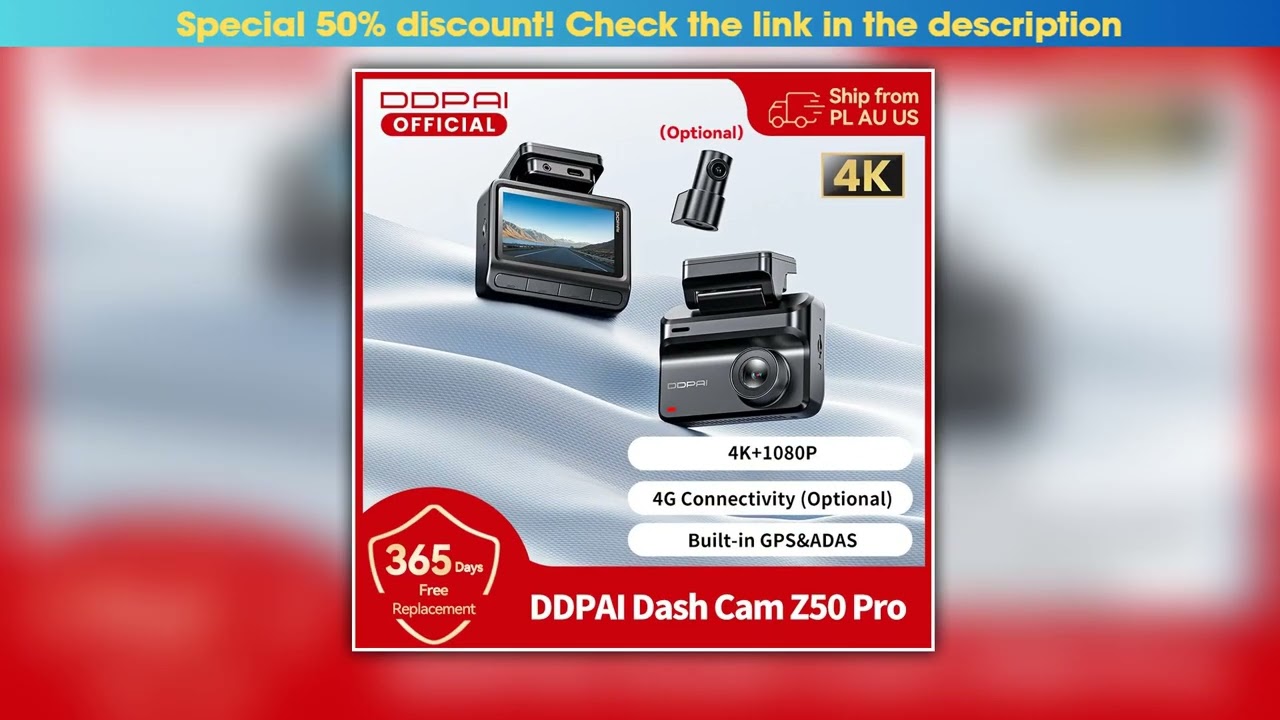 2025 New DDPAI Dash Cam Z50 Pro 4K Car Camera Night Vision 5GHz WiFi GPS ADAS 24H Parking Monitor