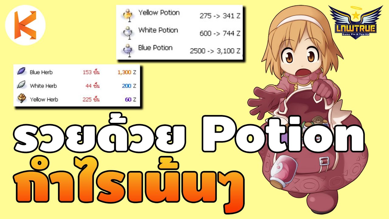 ทำยา ro Update New รวยด้วย Potion เควสทำ Potion กับ Npc กำไรเน้นๆ หาเงินง่าย | Ro Classic Gravity