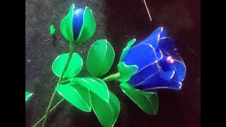 Fantastic blue rose flower from nylon stocking (part2)/Mawar biru fantastic dari stocking ( edisi2 )