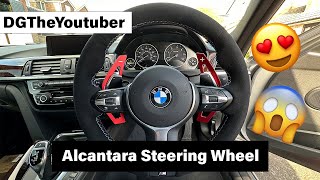 How To: I Wrapped My Steering Wheel In Alcantara / Suede + Flappy Paddle Extenders | BMW F30 330d
