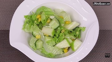 Lettuce Cucumber Salad with Apple and Sweet Corn