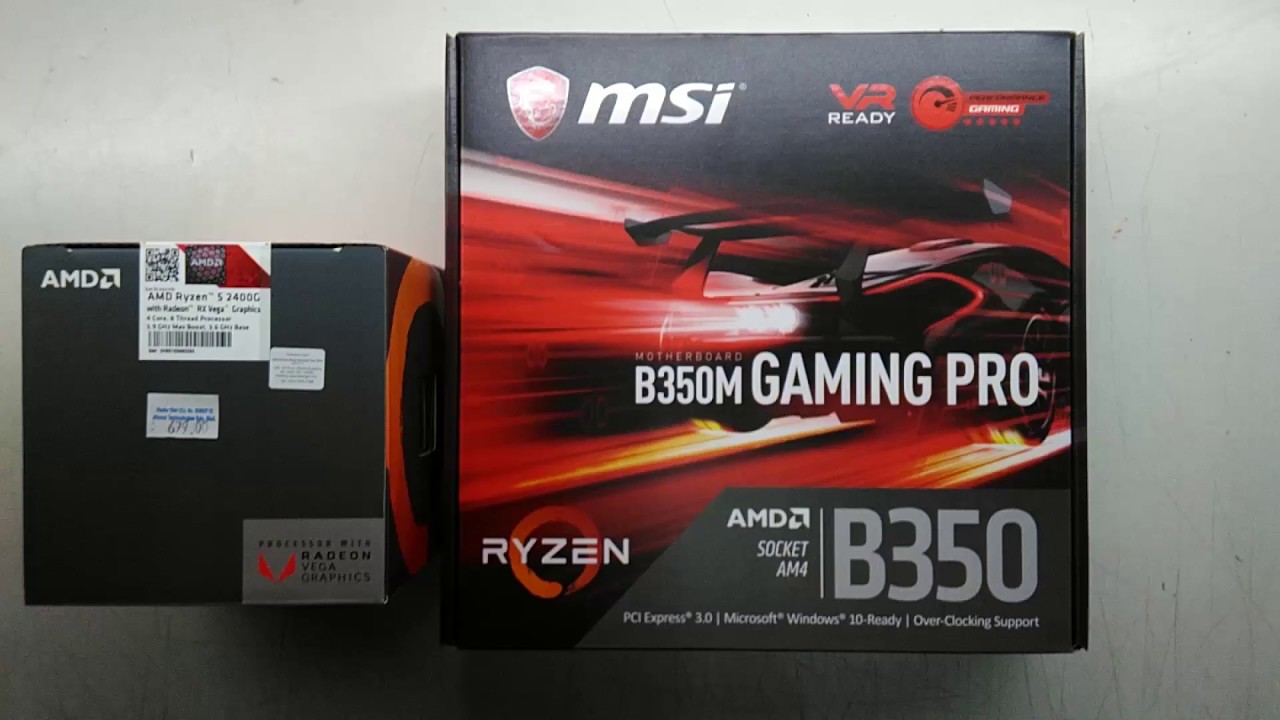 AMD Ryzen 5 2400G with msi B350M Gaming Pro motherboard assemble