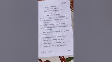 mdu B.A (Pass &Hons. )2nd sem. 2023 computer Awareness level1 questions paper......