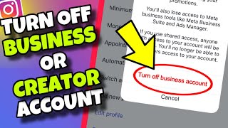 How to Turn Off Business / Creator Account on instagram | Change Business to Personal Account