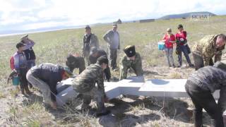 ЛОРП установило на острове Байдукова мемориальный крест в честь воинов-якутян