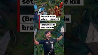 Perfect wave setup it's Free kill (BrokenBlade Breakdown) #leagueoflegends #shorts #gamingshorts