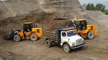 New JCB Wheel Loader-Dump Truck-Loading and Transporting Gravel-JCB Video