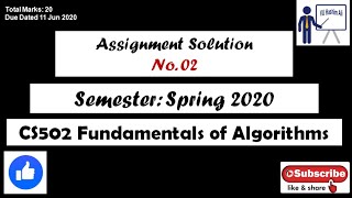 CS502 Assignment 2 Solution Spring 2020 | Vu Hashim Ali