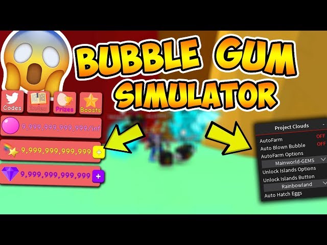 Omg Bubble Gum Simulator Hack Script Tp Gems Coins Etc Auto Open Eggs More 2019 Youtube - all codes for fish simulator roblox free robux script pastebin 2019