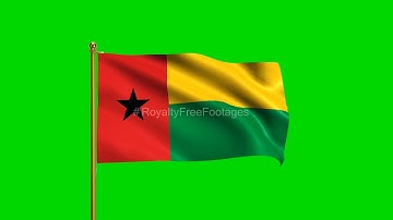 Guinea Bissau National Flag HD | World Countries Green Screen Flag animation | Royalty Free videos