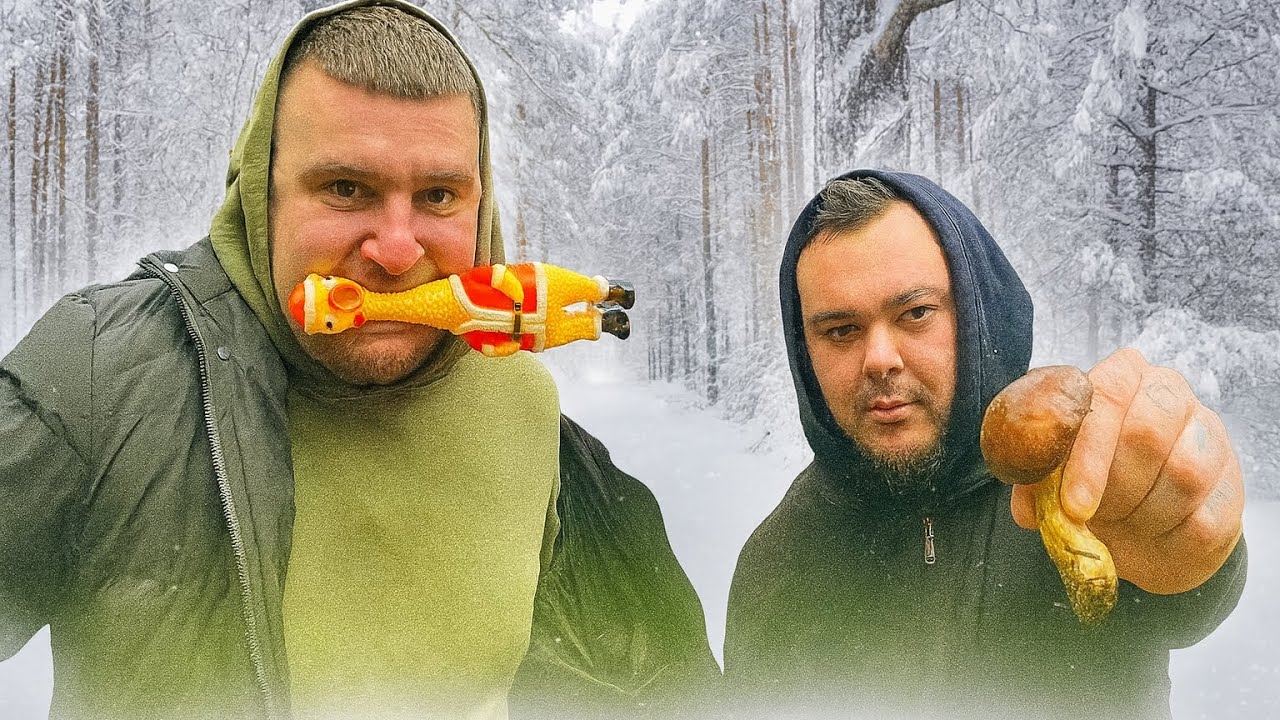 Зимой по ГРИБЫ | ЧЕЛЛЕНДЖ От Виталий Зеленый | ВИДЕО Без Монтажа