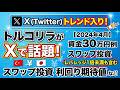 【*追記あり】トルコリラがXトレンド入り 2024年4月 トルコリラ円スワップ投資 資金30万円例 利回り期待値など レバレッジ1倍未満含む