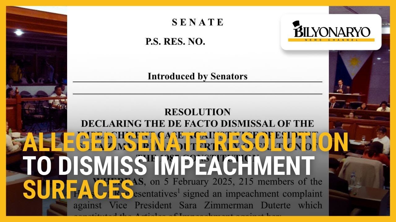 Alleged Senate resolution to dismiss impeachment surfaces | Newsfeed ...