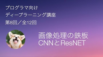 プログラマ向けディープラーニング講座 v2: レッスン8 画像処理の鉄板、CNNとResBlockについて解説しました