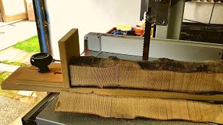 Diy jig for Log to Lumber on bandsaw Scheppach HBS261 // Woodworking diy tools