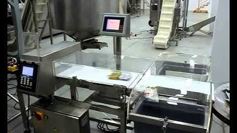 Metaldetector and checkweigher combined machine