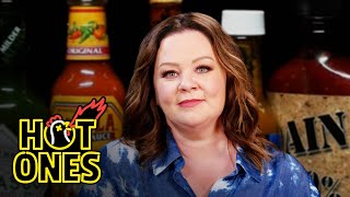 Melissa Mccarthy Prepares For The Worst While Eating Spicy Wings Hot Ones