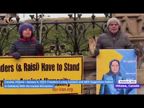 Canada, Ottawa—January 6, 2024: MEK Supporters Rallied in Solidarity With the Iranian Revolution .