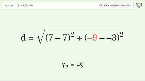 Find the distance between two points p1 (7,-3) and p2 (7,-9): Step-by-Step Video Solution
