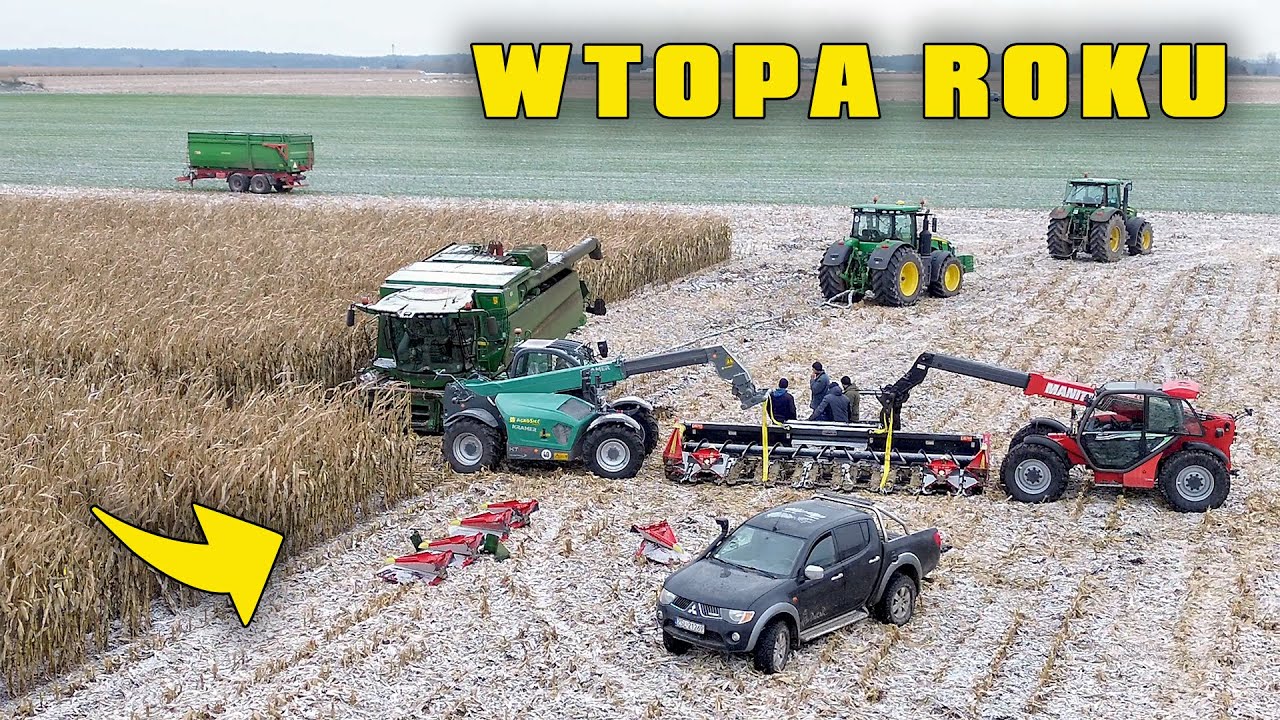 WTOPA ROKU.. KOMBAJN ZOSTAWIONY DO RANA - NAJGORSZY ROK NA KUKURYDZĘ