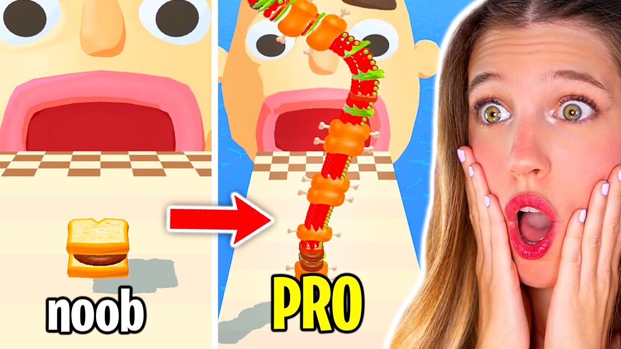 EL SANDWICH MÁS LARGO DEL MUNDO en SIMULADOR DIFÍCIL!! 🥪 NOOB vs PRO vs HACKER en Sandwich Runner 🥖